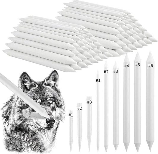 216 Pcs Blending Stumps and Tortillions Set, 9 Sizes Blending Pencils for Sketch Drawing, Shading, Pastel, Graphite, White Drawing Sketching Supplies for Artists
