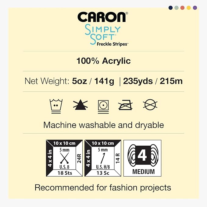 Caron Simply Soft Freckle Acrylic Yarn for Crocheting Soft, Moss, 3-Pack