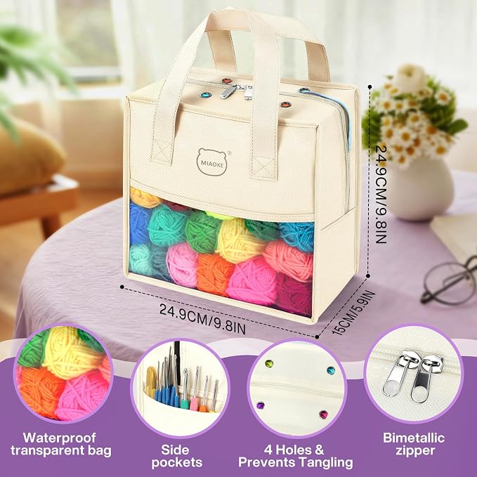 90Pc Portable Crochet Kit Suitable for Beginners & Professionals - Milky