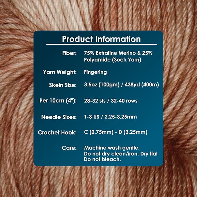 KnitPro Symfonie Fingering Weight Merino Wool Yarn 100g, Mocha
