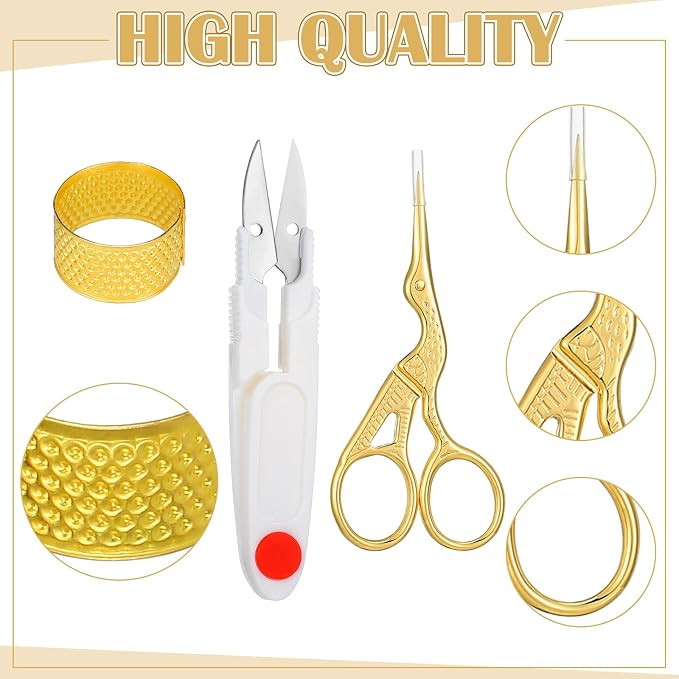 Mudder 53 Pcs Cross Stitch Kit with Embroidery Hoop Bamboo Needles,Red | Bamboo Hoop Rings Scissors Threading Tool Thimbles Bobbins Seam Ripper for Cross Stitch Embroidery Starter Projects