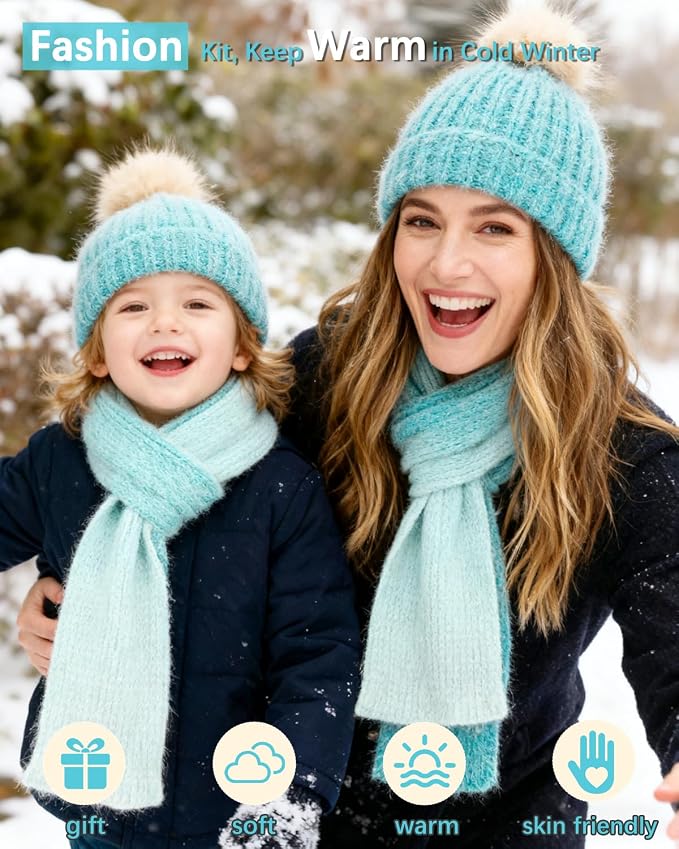 Katech Knitting Kit for Beginners Adults Kids-Beginners Knitting Kit | Complete Hat, Scarf, Gloves Starter Knitting Kit with Step-by-Step Video Tutorials-Ideal Gift