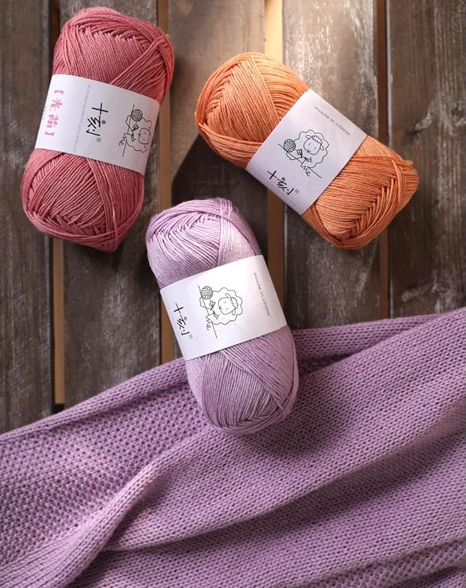 Linen rayon lyocell blend yarn, superfine fingering weight (1), 150g/5.29oz (3 strands, 50g/230yds per strand)- 07 Lavender