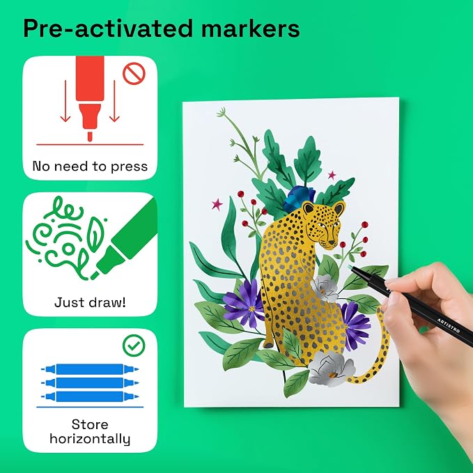 ARTISTRO 12 Metallic Paint Pens for Glass Marking - Extra-Fine Tip