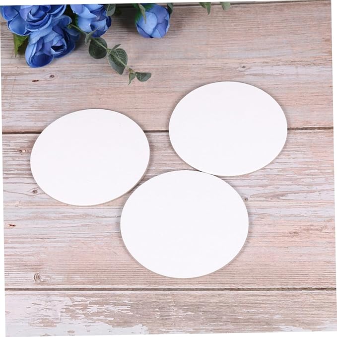 INOOMP 8pcs Round Canvas Panels for Oil Painting 4 Inch Primed Blank Canvases for Artists Mini Canvas Boards for Acrylic and Watercolor for Kids Crafts