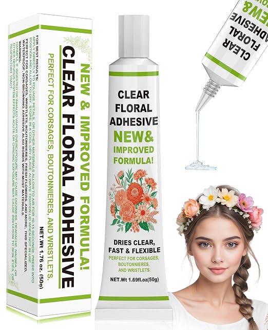 ALECPEA Floral Adhesive Glue, 50g for Fresh, Dried and Artificial Flowers