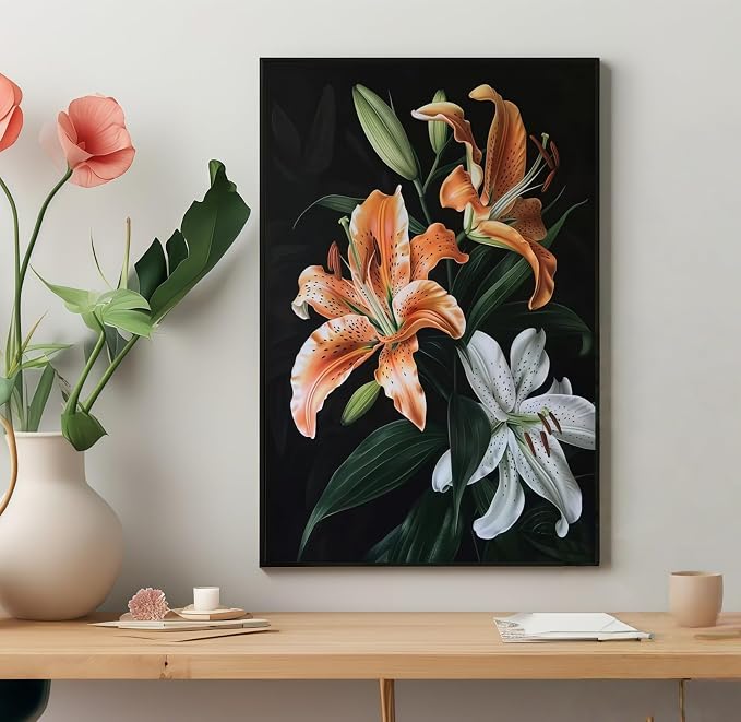 Diamond Art Kits for Adults, Featuring Flowers 5D Diamond Painting Kits | 5D DIY Paint By Diamonds,Full Drill Round Diamond Dot Gem Art Painting, Home Wall Art Decor, 11.8X15.7 inch