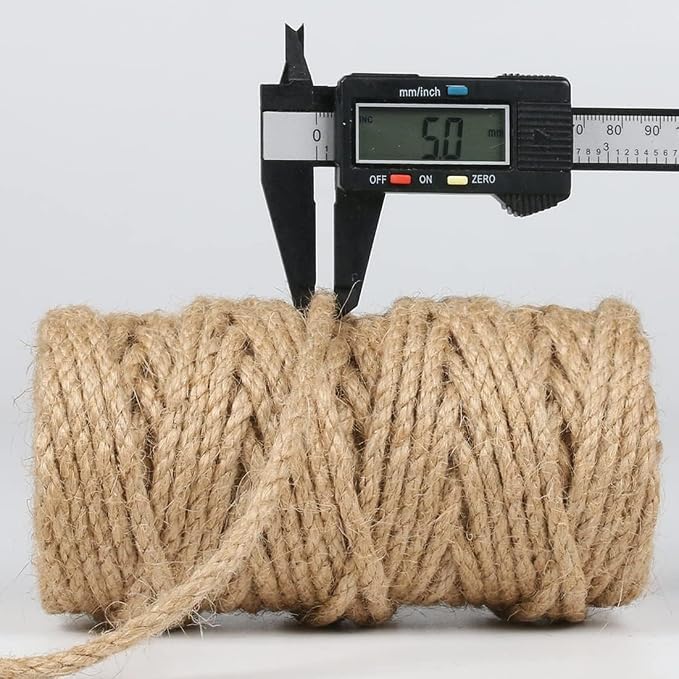 20Pack 5mm Natural Jute Twine Rope 2100 Feet Twisted Heavy Duty Thick Twine for Cat Scratching Post Tree Craft Projects Garden Home Decoration Packing Bundling (Brown-105Feet/Roll)