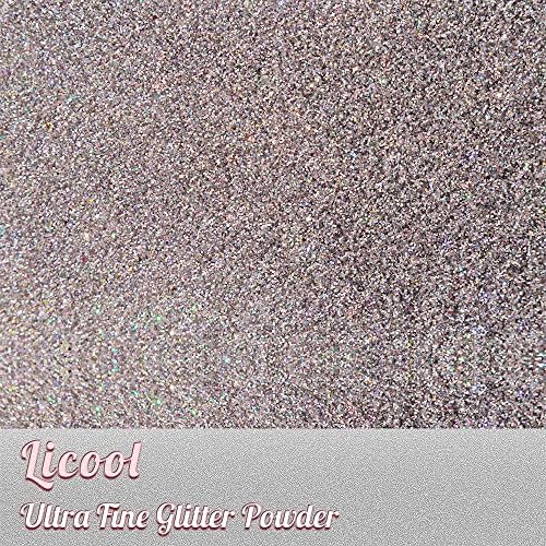 100g Holographic Ultra Fine Glitter, Sparkle Makeup Glitter, Extra Fine Craft Glitter Resin Sequins for Epoxy Glass Resin Art Tumblers Body Hair Face Nail (Laser Silver)