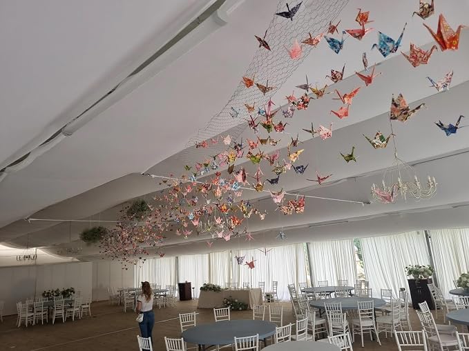 100PCS Premade Japanese Washi Origami Paper Cranes Folded Origami Cranes Handmade DIY Yuzen Paper Cranes Garlands For Tea Party Favors Wedding Baby Shower Birds Party Supplies (3.94")