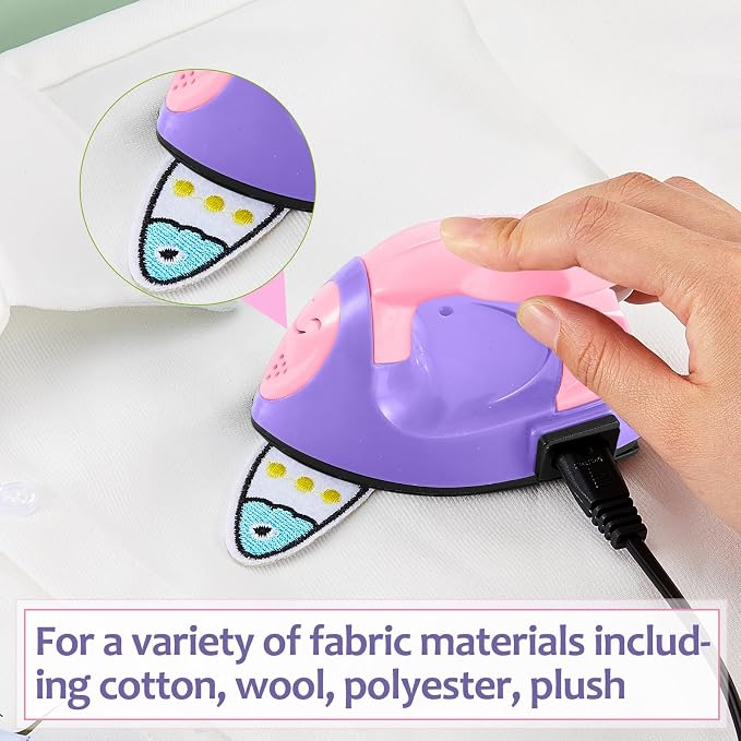 Honoson Mini Craft Iron with Charging Base Tiny,Dark Pink, Light Purple