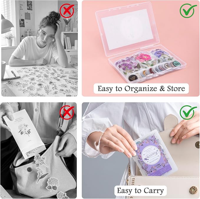 320PCS Pre-Cut Small Floral Stickers Set for Card Making