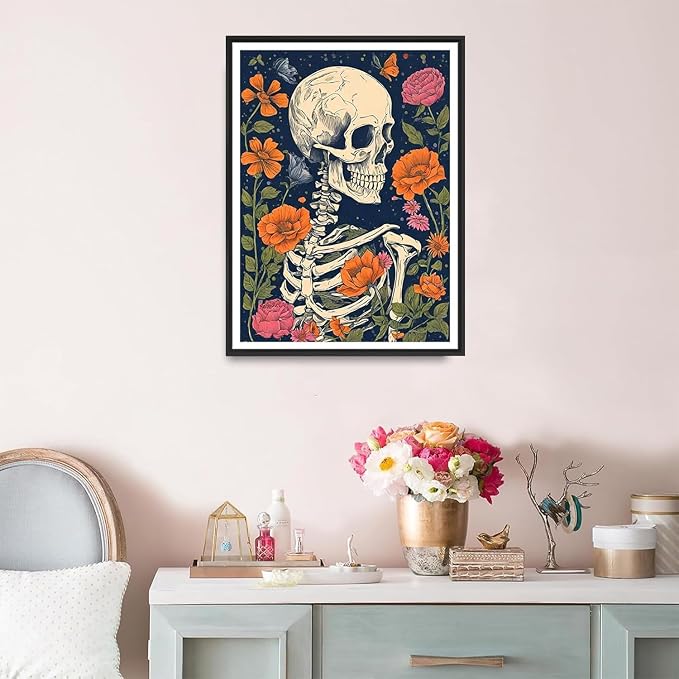 Benjenes Skull Diamond Art Kits for Adults, Skeleton Diamond Painting Kits