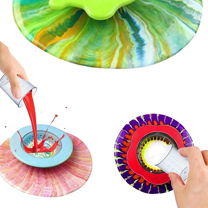 Acrylic Pour Painting Kit with 11 Inch 360° Rotating Turntable