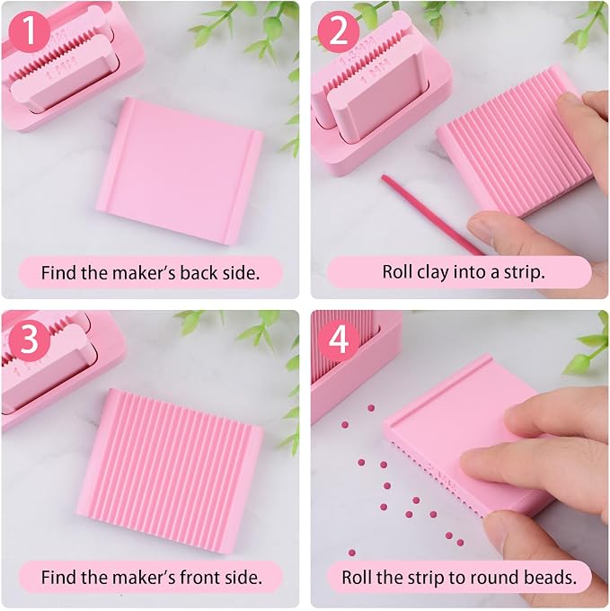 Mini Polymer Clay Bead Maker（1&1.5&2mm）, Clay Beads Roller Bead Shaping Tool Clay Molds for Jewelry Making DIY Bracelet Necklace Craft