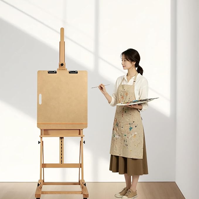 23"x26" Oversized Drawing Board with Clips and Rubber Bands | Big Size Art Board With 2 Clip To Secure Papers. Ideal For Sketching, Art Creation And Studio Use For Artists