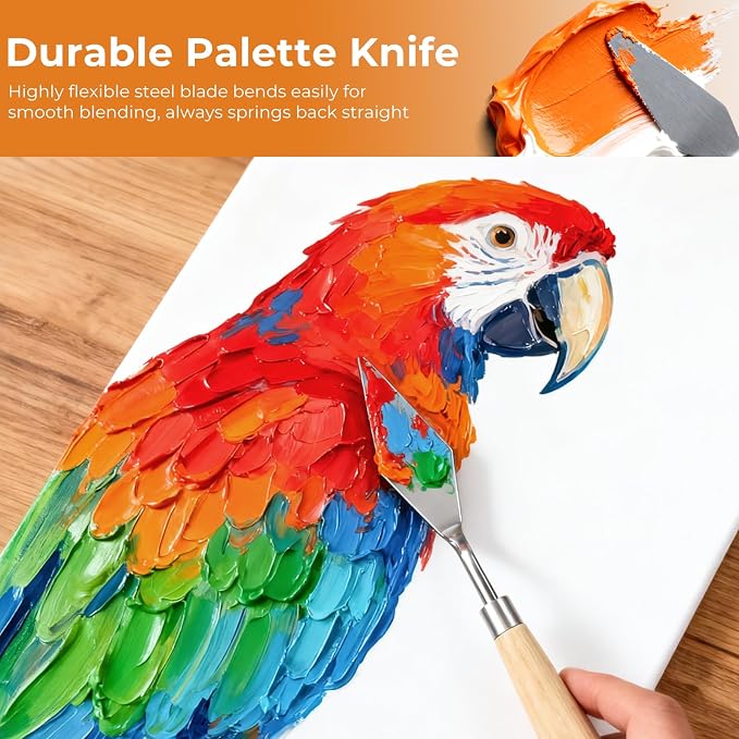 Nicpro 26pcs Professional Paint Brush Set with Palette Knife & Canvas Roll | Artist Paint Brushes for Acrylic Painting, Oil, Watercolor & Gouache, Adults Art Painting Tools Supplies