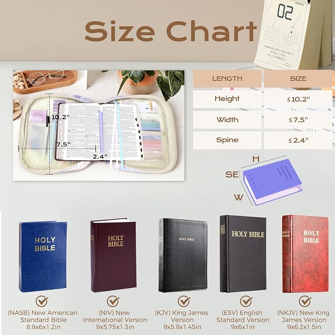 XKDOUS Bible Cover Case for Women Bible Bag Journaling Kit w/Study Supplies
