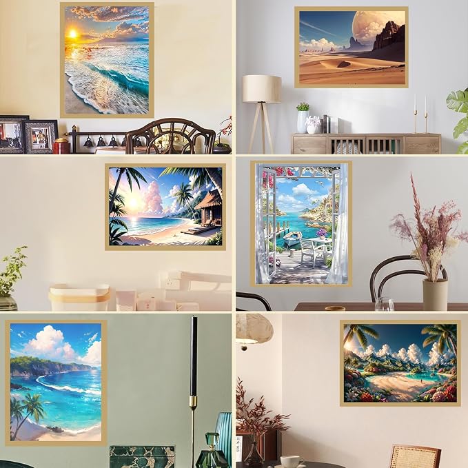 Diamond Art Frame 12x16 Inch - Diamond Painting Frames 30x40 cm Painting Suitable for 10x14in(25*35cm) Picture, Magnetic Diamond Frame, Suitabble Frames Painting for Wall Window Door - 6 Pack (Black)