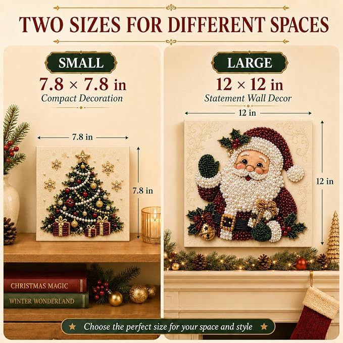 LJSCQF DIY Christmas Pearl Diamond Painting Art Kit with Frame, Home Wall Decor Art Craft Kit, Holiday Christmas Wall Decor, Handmade Home Decoration Gift (Wings, 7.8x7.8in)