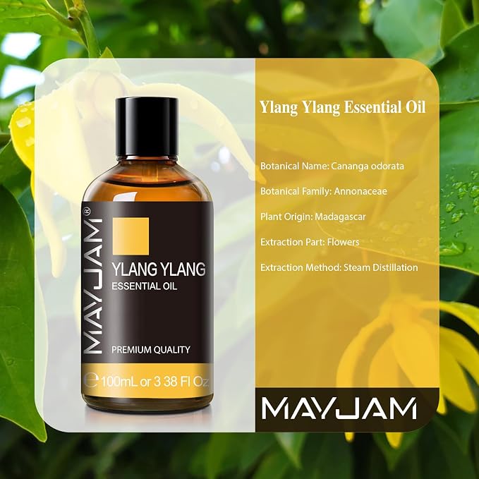 MAYJAM Ylang Ylang Essential Oil for Diffuser Soap Candle Making, 3.38FL.OZ