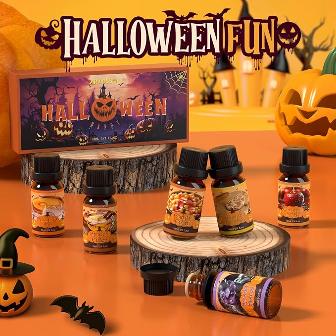 ARVIDSSON Halloween Fragrance Oil Set, Fall Essential Oils for Diffuser