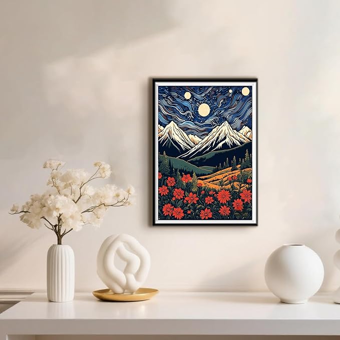 DOTSOPS Landscape Diamond Art Painting Kits DIY Paint by Diamonds | Round Full Drill for Adults,Beginner Home Wall Decoration Gift 11.8 x 15.7 Inches