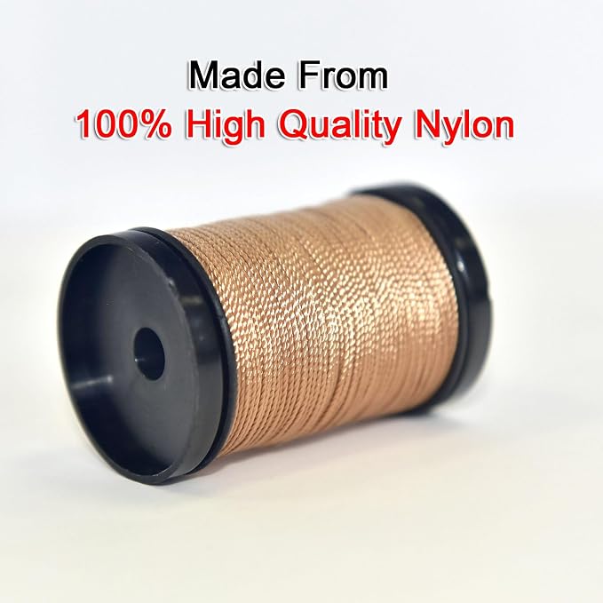 30 Yards Heavy Duty Extra Strong Upholstery Nylon Sewing Thread for Machine, Home, Hand, Craft, and Denim Leather，Color：Light Orange