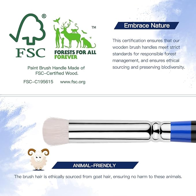Golden Maple Dry Brushes for Miniature Painting - 6PC Drybrush Set Miniature Dry Brush for Model, Tabletop Wargames Miniature Acrylic Oil Painting, Blue
