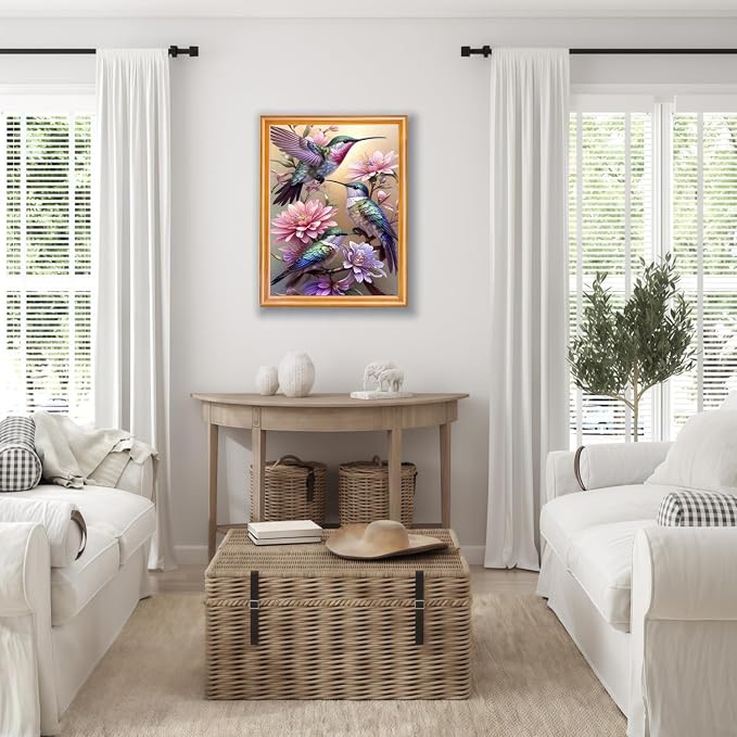Mosaflare 5D Hummingbird Diamond Painting Kits for Adults 12x16 Inch