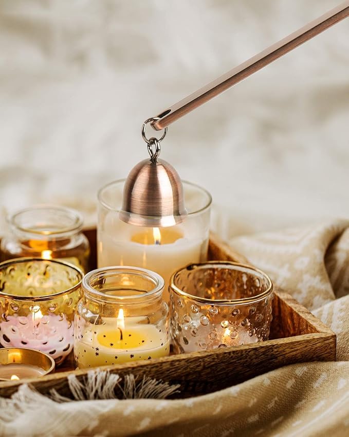 RONXS 3 in 1 Candle Wick Trimmer Set, Snuffer, Dipper, Cutter, Copper | Candle Care Accessory Kit, Stainless Steel, Trims Wick, Puts out Flame and Dips, Gift Box for Candle Lovers Home Decoration