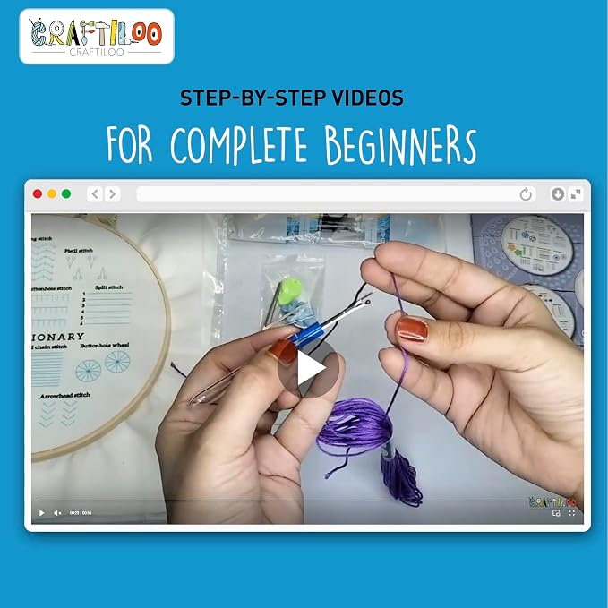 Practice Embroidery Kit for Beginners - Learn Stitches Sampler Kit