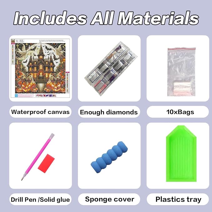 HHMATITS Halloween Diamond Art Kits for Adults 14X14IN