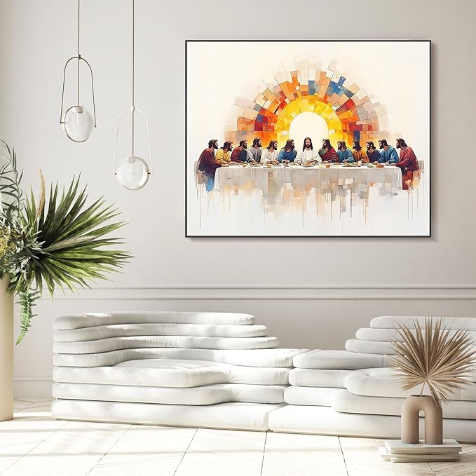 The Last Supper Paint by Numbers Kit for Adults Without Frame 16x20 IN | Jesus Paint by Numbers for Adults Beginner, DIY Acrylic Painting, Stress Relief Craft Kits, Home Wall Decor Gift