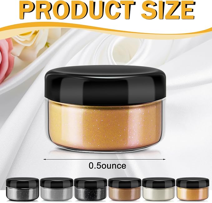 6 Pcs 0.5 Ounce Glitter Embossing Powder Set for DIY Crafts