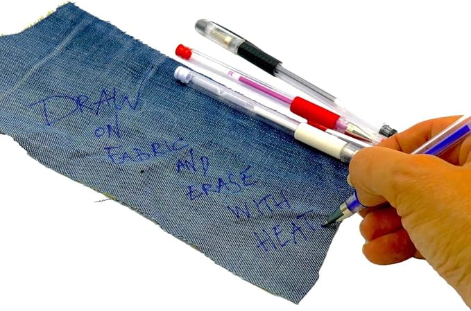 Madam Sew Heat Erasable Fabric Marking Pens for Sewing and Quilting | Fabric Markers for Sewing, Embroidery, Dressmaking with 4 Pens + 4 Refills | 8-Piece Set No Ghost Lines, Disappearing Ink