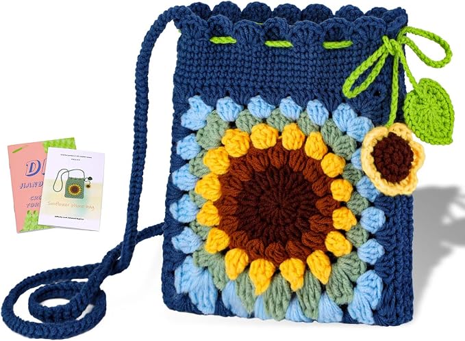 Fedmut Crochet Kit for Beginners, Shoulder Bag Crochet Kit Adults Project