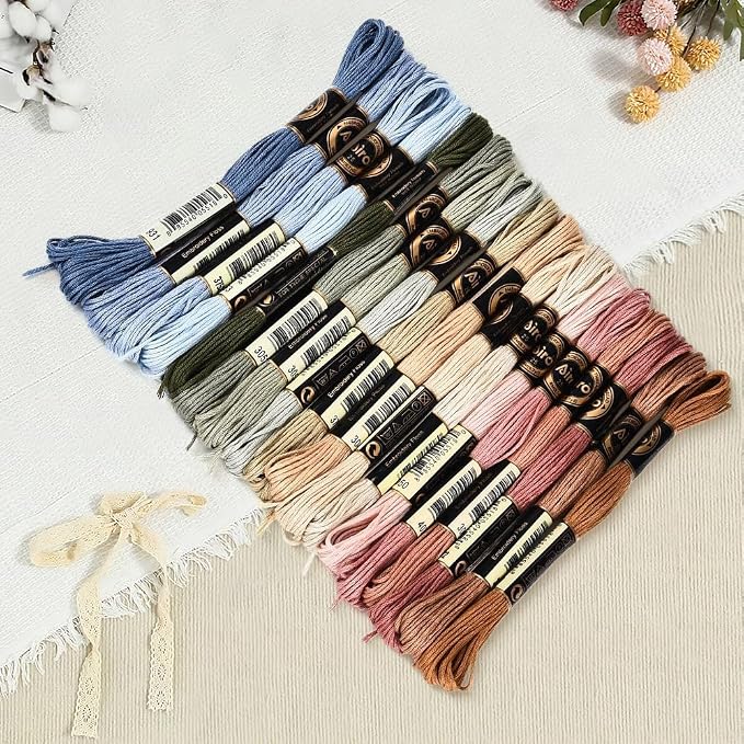 18 Skeins 157.5 Yards Variegated Cross Stitch Floss Colorful Friendship Bracelet String Gradient 6 Ply Polyester Embroidery Threads Bulk for Sewing Making Jewelry Needlecraft Knitting DIY
