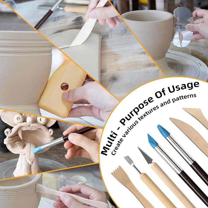 Leyclub 29 PCS Clay Tool, Clay Sculpting Tools Kit, Pottery Tools Can be Used for Stippling, Carving, Molding, and Shaping Clay Crafts, for Beginners, Hobbyists, Artists