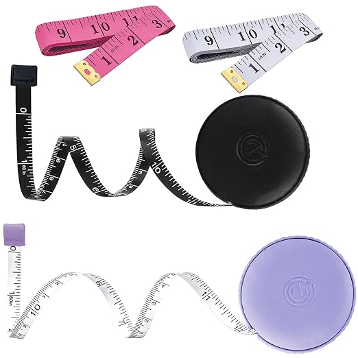 Tape Measure, 4 Pack Measuring Tape for Body Cloth Measurement Tape for Sewing Tailor Fabric Measurements Double Scale Soft Pink & White Tape Measure Retractable Measuring Tape Set