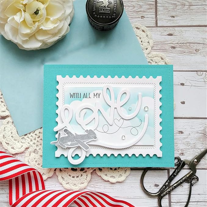 Cutting Dies 3D Background Frame Metal Stencils Scrapbooking Tools DIY Craft Carbon Steel Embossing Template for Paper Card Making Album Arts Supplies (Frame 8-V strip 9x11.7cm)