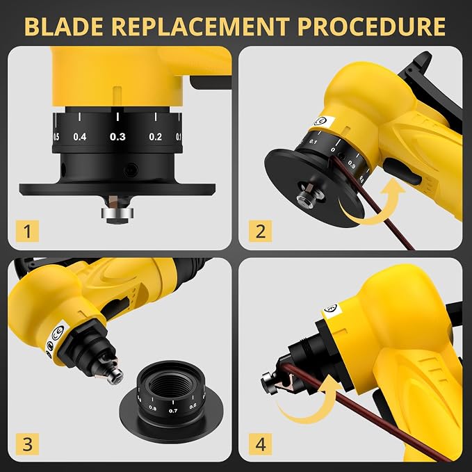 AMTOVL Pneumatic Chamfering Tool with 6 C-Angle & 6 R-Angle Blades
