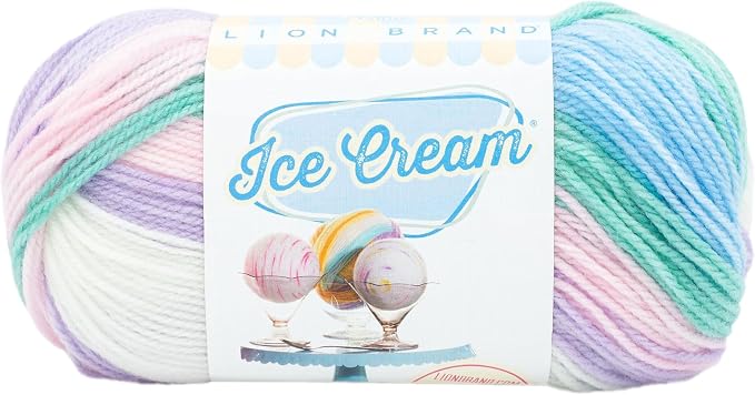 Lion Brand Yarn, Ice Cream Crochet Yarn, Love Potion, Multicolor, 1 Pack