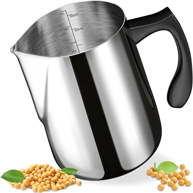 Candle Making Pouring Pot, 32oz Stainless Steel Wax Melting Pot | Double Boiler Candle Making Pitcher, Wax Pouring Pot with Heat-Resistant Handle and Dripless Pouring Spout Design