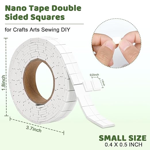 330 PCS Double Sided Foam Tape Pre Cut 1/2 X 2/5 Inch Small Adhesive Foam Squares for Crafts Thin Foam Craft Tape Split for Arts Crafts Sewing Scrapbook DIY Christmas (Tape, White)