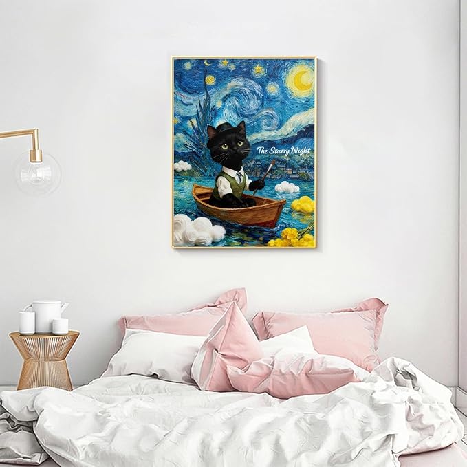 Black Cat Diamond Art Kits for Adults Cute Diamond Painting Kit Beginner