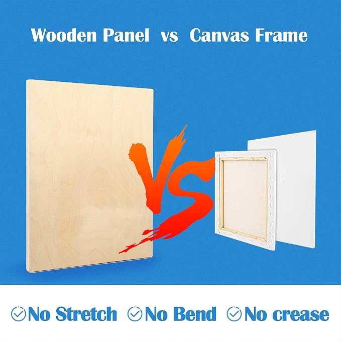 Falling in Art 2 Pack 14x18 Unfinished Birch Wood Panels Kit for Painting | Studio 3/4’’ Deep Wood Canvas, Cradle Boards for Acrylic Pouring, Art, Crafts, Epoxy Resin, Laser Engraving Cutting