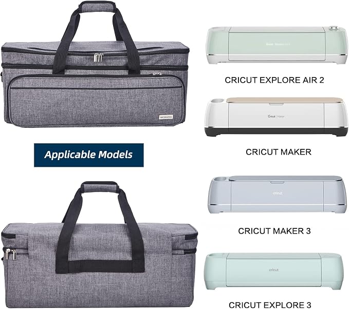 Double Layer Carrying Case with Mat Pocket for Cricut and Tools