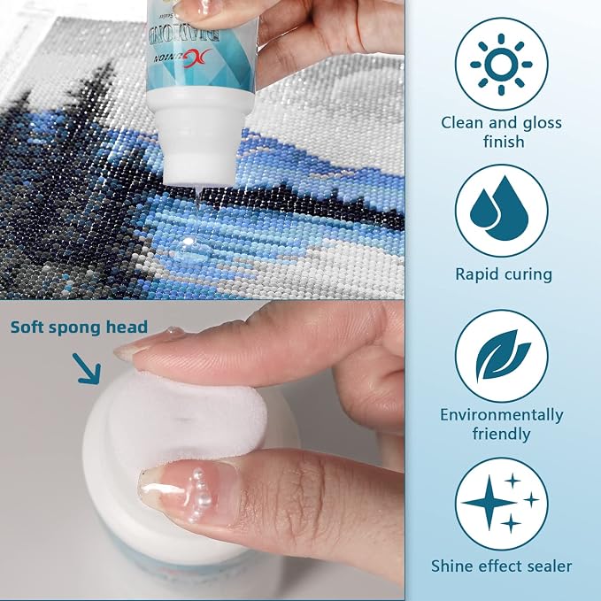 Xgunion Diamond Painting Sealer 2 Pack 240ML 5D Diamond Art Glue (4OZ Each)