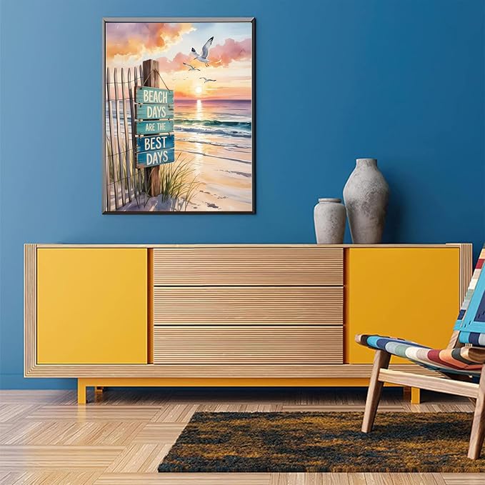 Beach Diamond Painting Kits for Adults - Sunset Diamond Art Kits for Adults